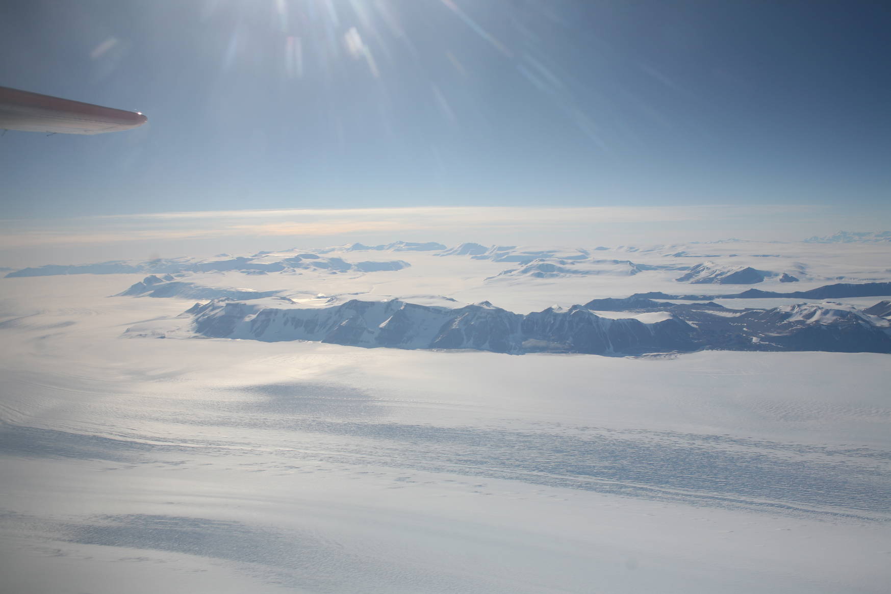 Trans-Antarctic mountains seen from the airplane.