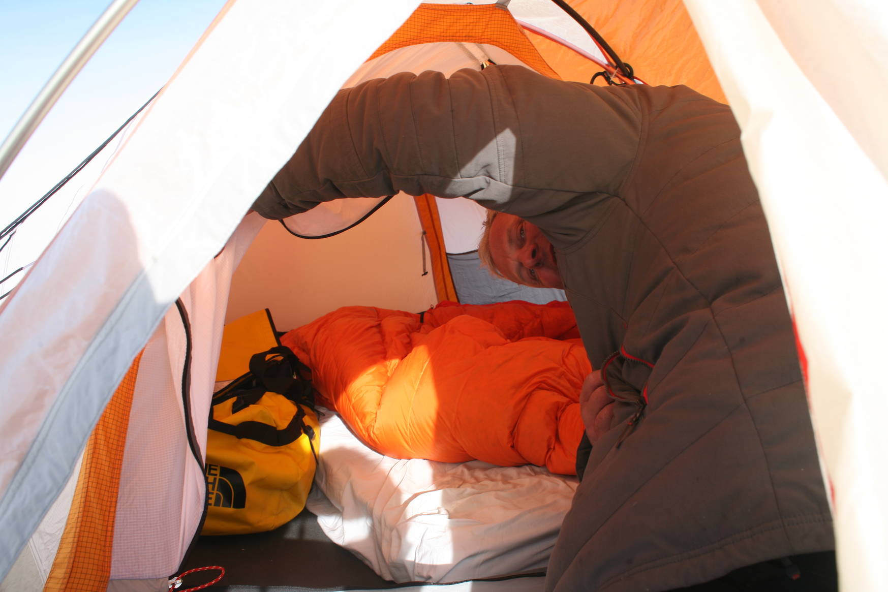 It's unheated, good that there is a cozy sleeping bag inside!